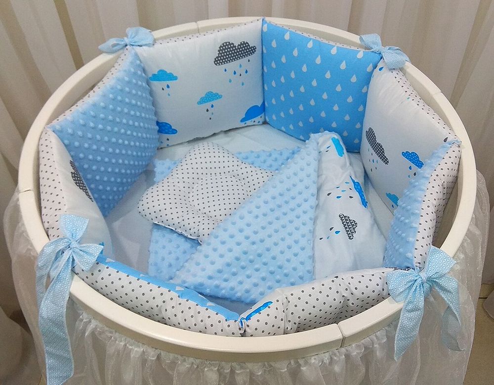 Комплект постільної білизни в кругле-овальне ліжечко з бортиками Облако фото 8