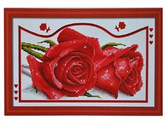 Набори для вишивання хрестом з малюнком на канві 42х28 Червоні троянди