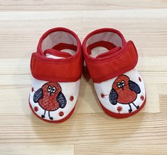 Пинетки - туфельки Совушки Ред для новорожденных, Красный, Длина стопы 10 см, Текстиль