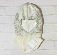 Зимова шапка-шолом СРІБЛЯСТІ ТРОЯНДИ-5 для дівчинки