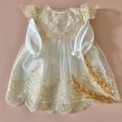 Платье на выписку для новорожденных Лилия беж