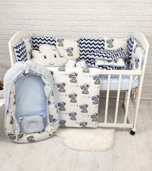 Гарний дитячий постільний комплект у ліжечко для новонароджених з бортами Хмарка BOY
