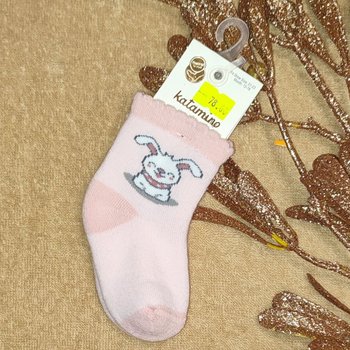 Детские махровые носки 12-18 месяцев Зайка розовые