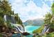 Картина стразами за номерами Пейзаж з водоспадом з підрамником розмір 40х50 см
