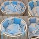 Комплект постельного белья в круглую-овальную кроватку с бортиками Облако