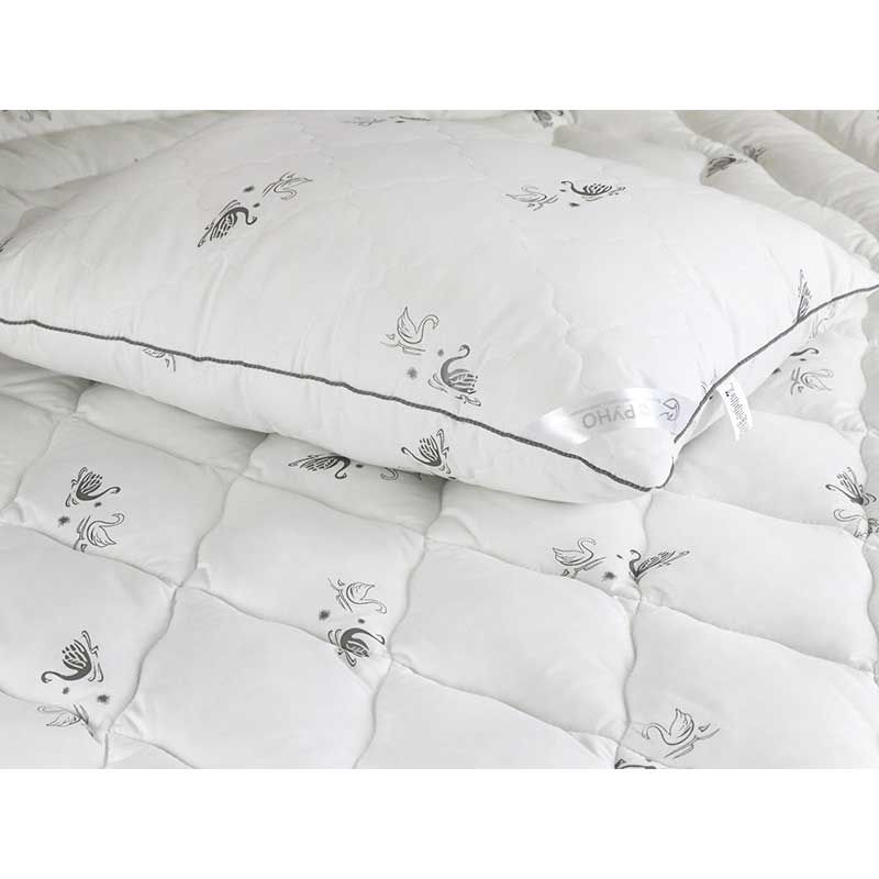 Одеяло из искусственного лебединого пуха "Silver Swan" 140х205 см, 140х205см (±5 см), Зимнее одеяло, Заменитель лебяжьего пуха