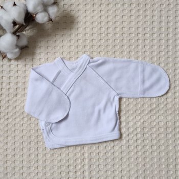 Белая распашонка Крихітка для недоношенных и маловесных деток