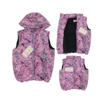 Жилети для дівчаток Весна з плащової тканини з капюшоном і кишенями тм Грета Люкс, 110