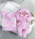 Зимовий комплект Велюрка на виписку з пологового будинку рожевий