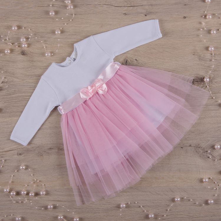 Дитяча сукня Ніжність - 2 для дівчинки інтерлок + фатин рожева