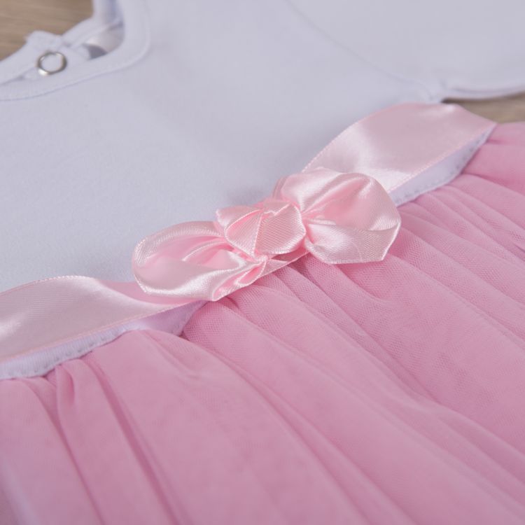Детское платье Ніжність - 2 для девочки интерлок + фатин розовое