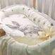 Сатиновый позиционер - кокон для новорожденных Золотой зайка, Пена, без подушечки, Коконы стандарт