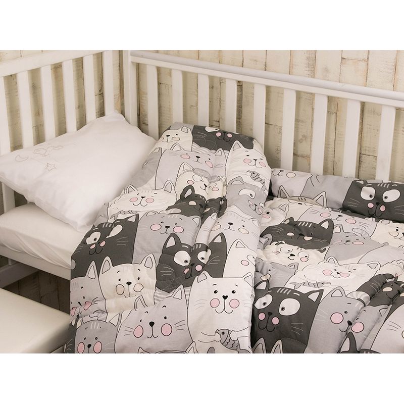 Детское одеяло Grey Cat с шерстянным наполнителем, Серый, 140х105см, Зима, Одеяло