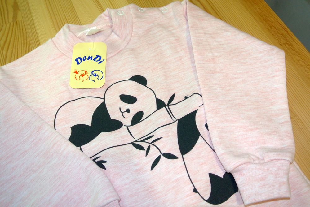 Детская теплая байковая пижама для девочки Панда, 92, Фланель, байка, Пижама