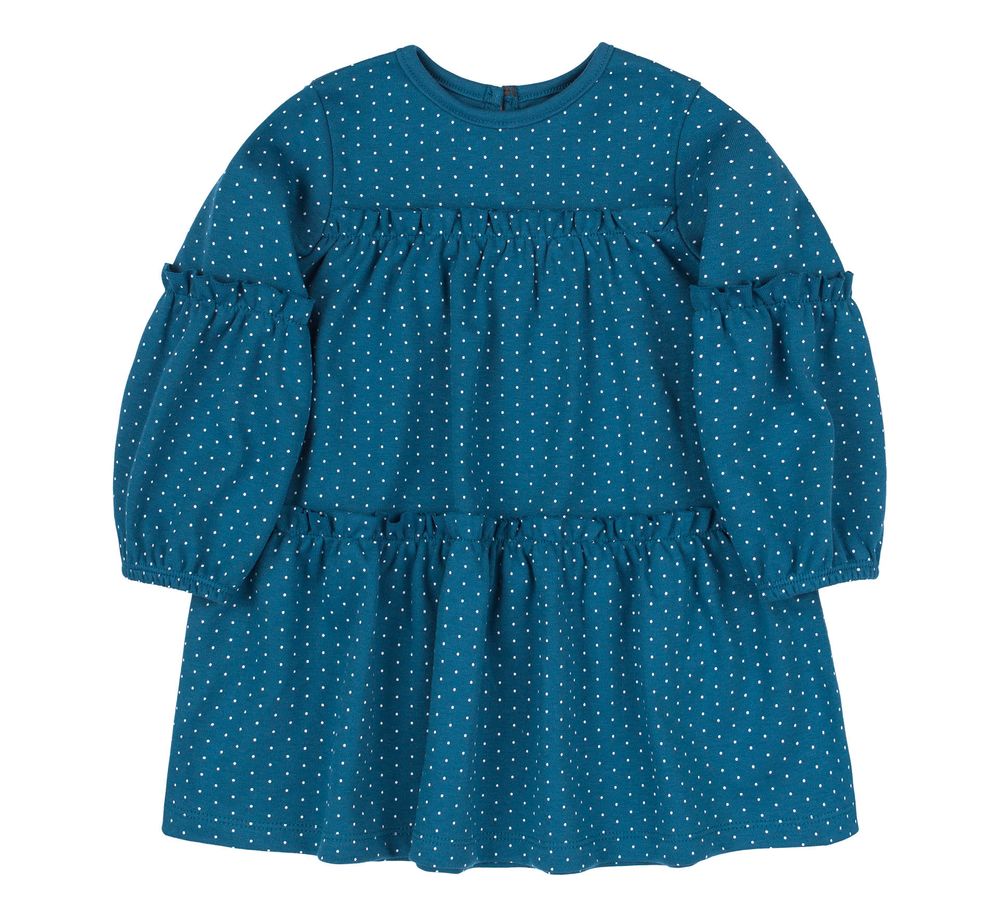 Дитяче плаття для дівчинки Мері Поппінс з оборками інтерлок бірюзовий