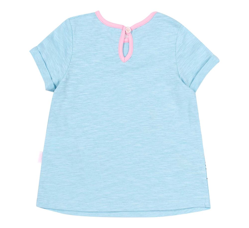 Летняя футболка Единорожка для девочки супрем голубая