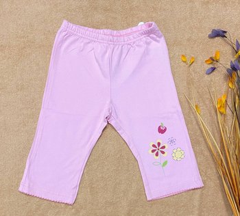 Летние штанишки для девочки Цветочек розовые, 92, Стрейч - кулир