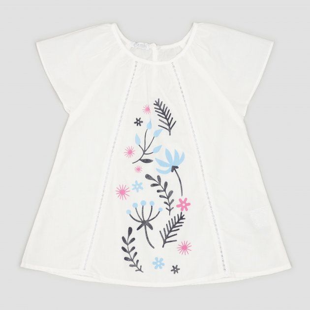 Літня блузка Кантрі для дівчинки Вуаль молочна