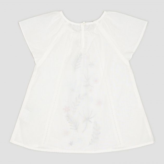 Летняя блузка Квіти для девочки Вуаль молочная, 92, Вуаль