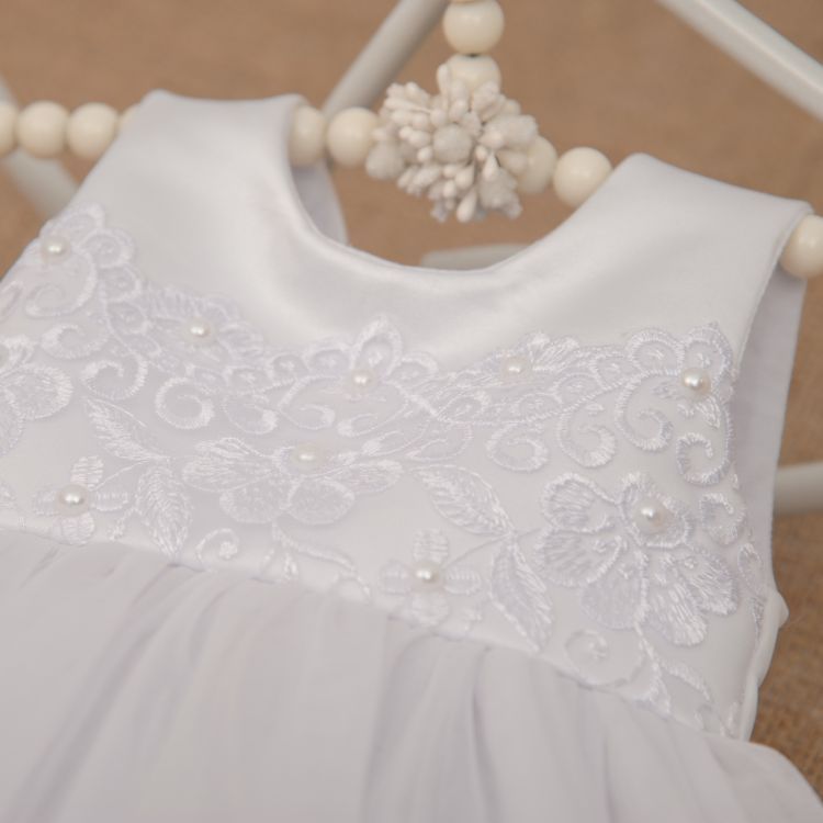 Ошатна сукня Перлинка для дівчинки біла, 92, Атлас, Плаття