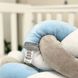 Бортик захист коса для дитячого ліжечка білий сірий яскраво-блакитний, бортики без постілі, Довжина коси 2.2 м