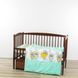 Комплект в дитяче ліжечко для новонароджених 6 предметів Сови мятні