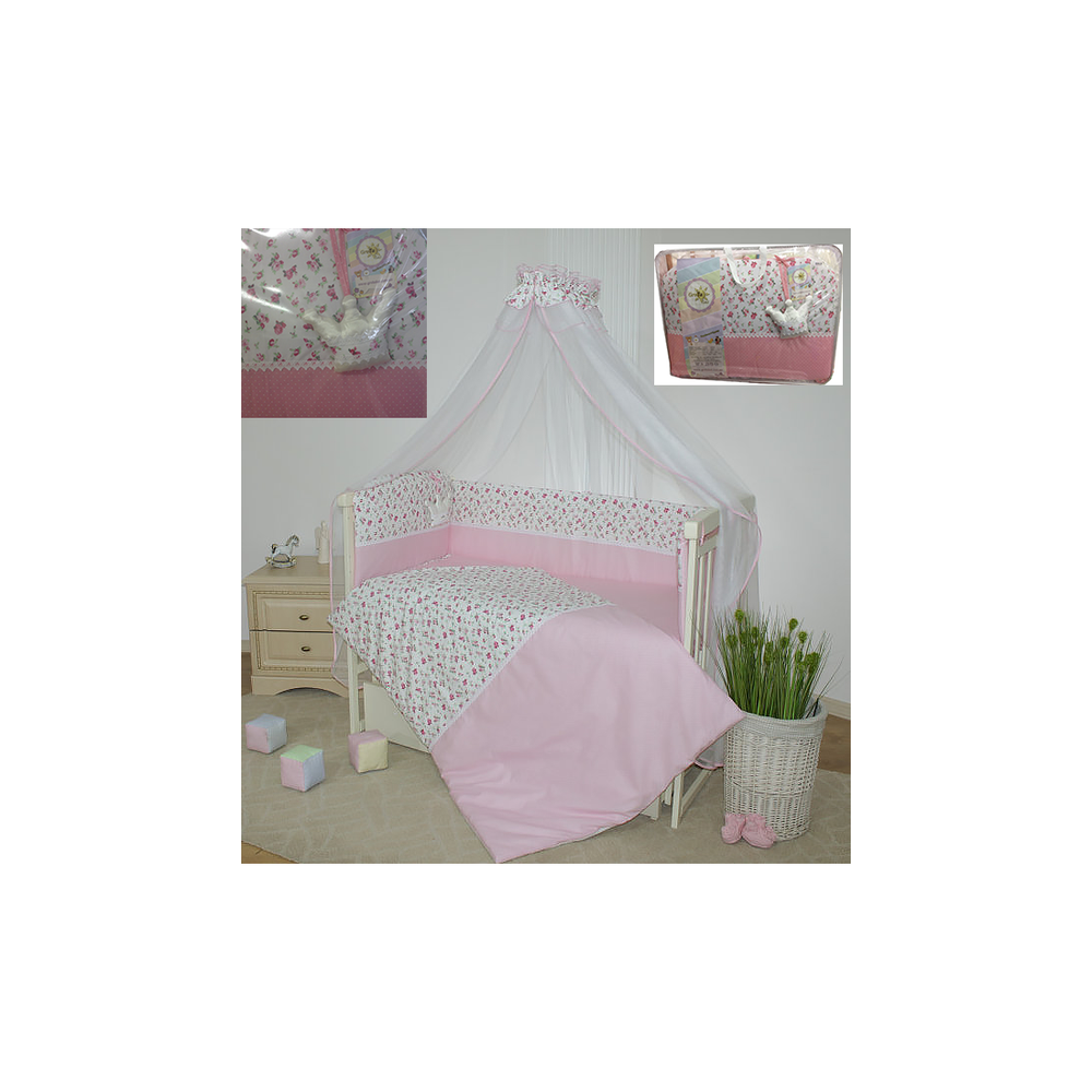 Постільний набір в ліжечко для новонародженого Принцеса від ТМ Greta lux 7 предметів, без балдахіна