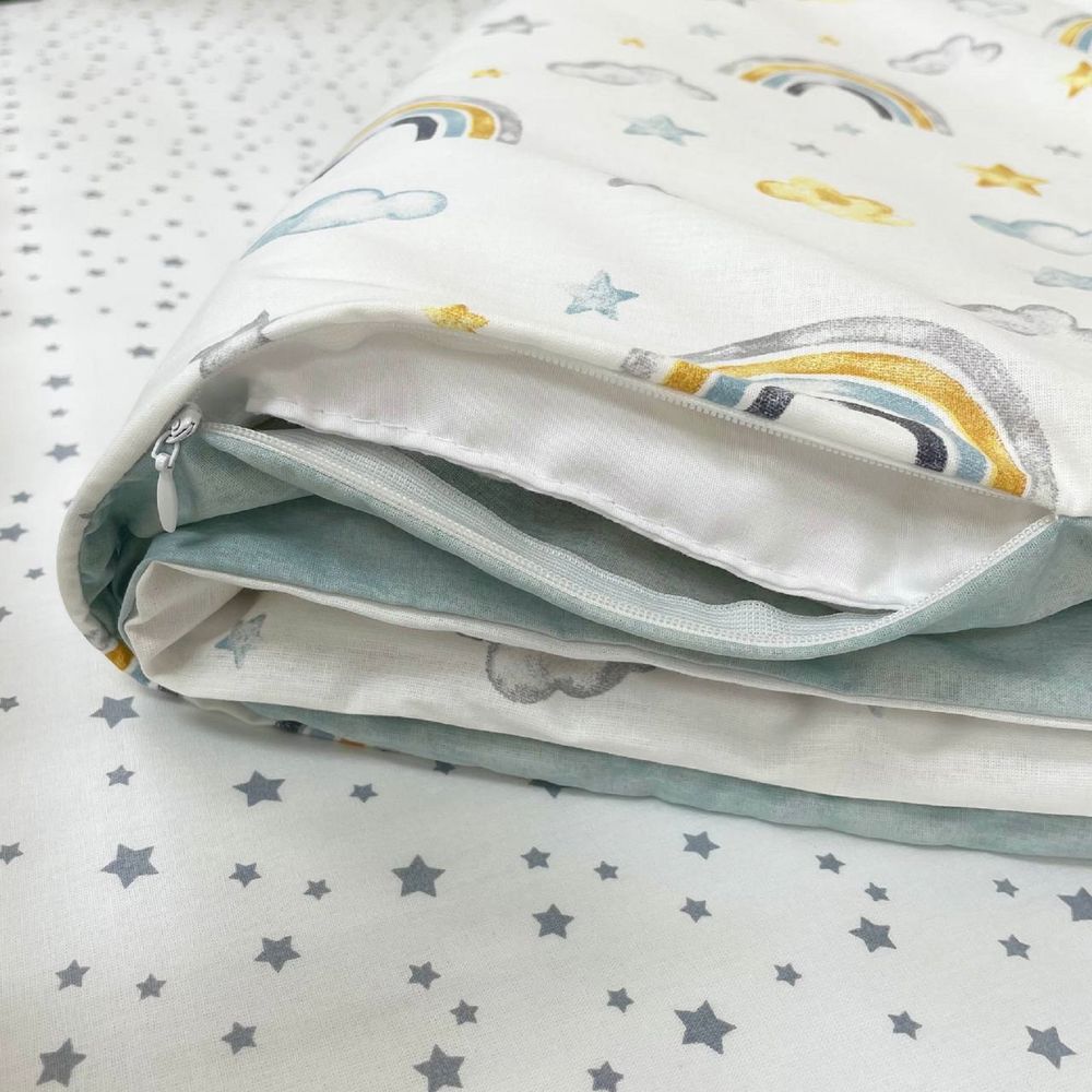 Змінний постільний комплект у ліжечко для новонароджених Веселка