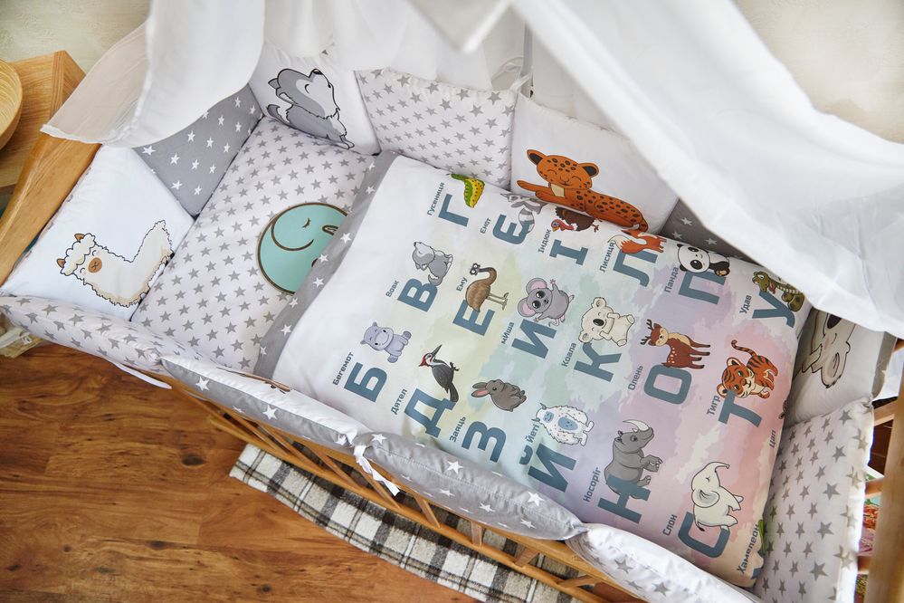 Спальный комплект в кроватку Азбука для новорожденных
