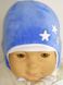 Теплая велюровая шапка на синтепоне для малышей и новорожденных Звездочка синяя
