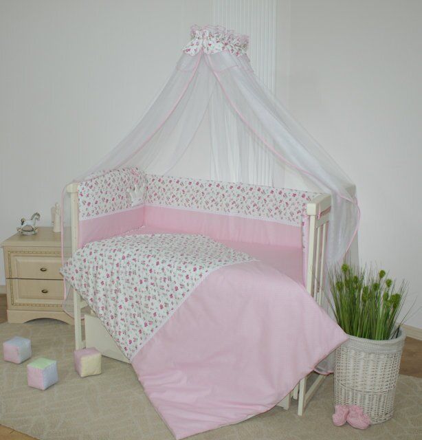 Постельный набор в кроватку для новорожденного Принцесса от ТМ Greta lux 7 предметов, без балдахина