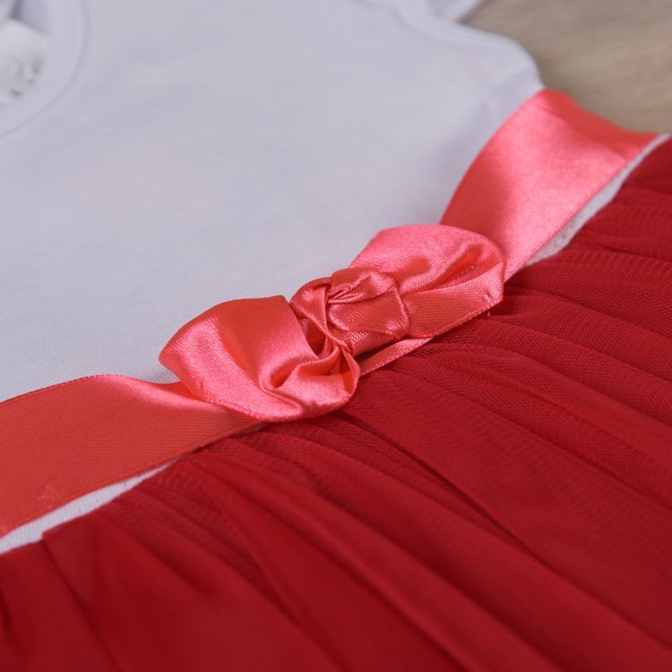 Дитяча сукня Ніжність - 2 для дівчинки кулір + фатин червона, 92, Кулір, Плаття