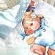 Постель новорожденным с бортиками Мишки голубые, без балдахина