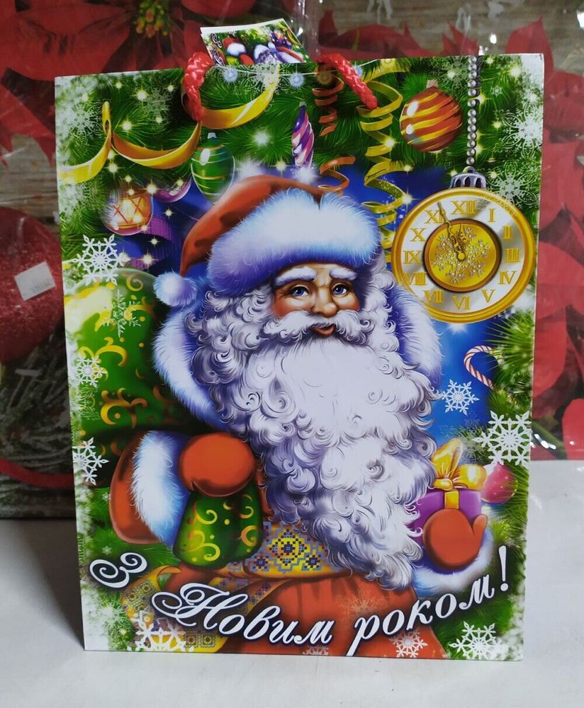 Пакет новогодний ДЕД МОРОЗ 44х32х10 см