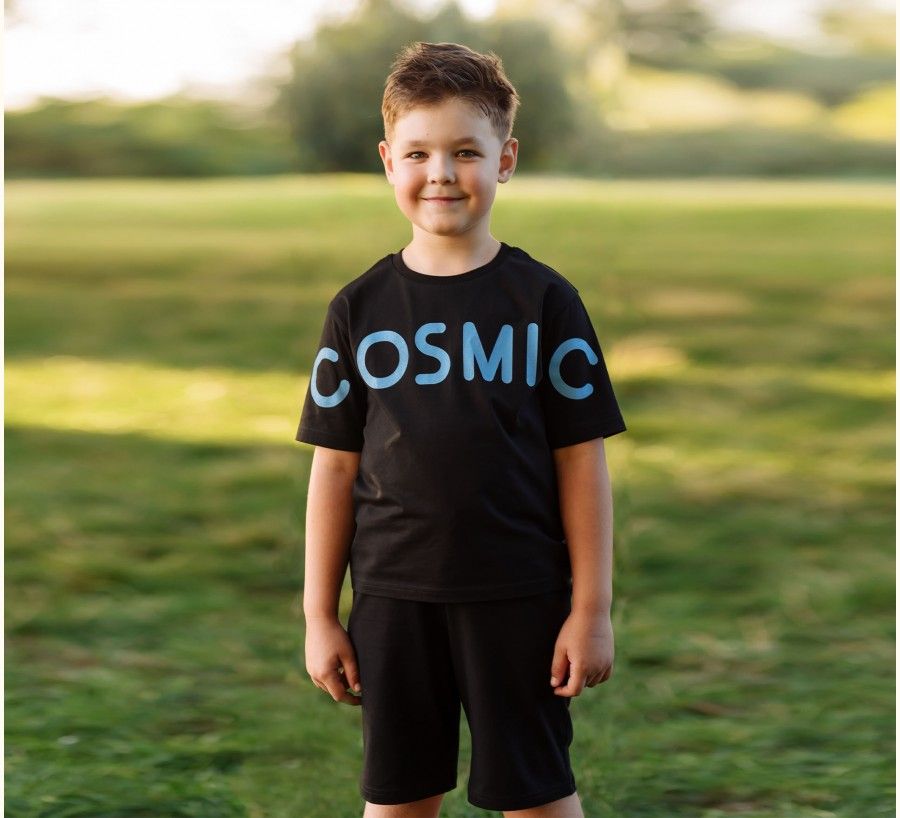 Дитяча футболка Космічна для хлопчика супрем чорна