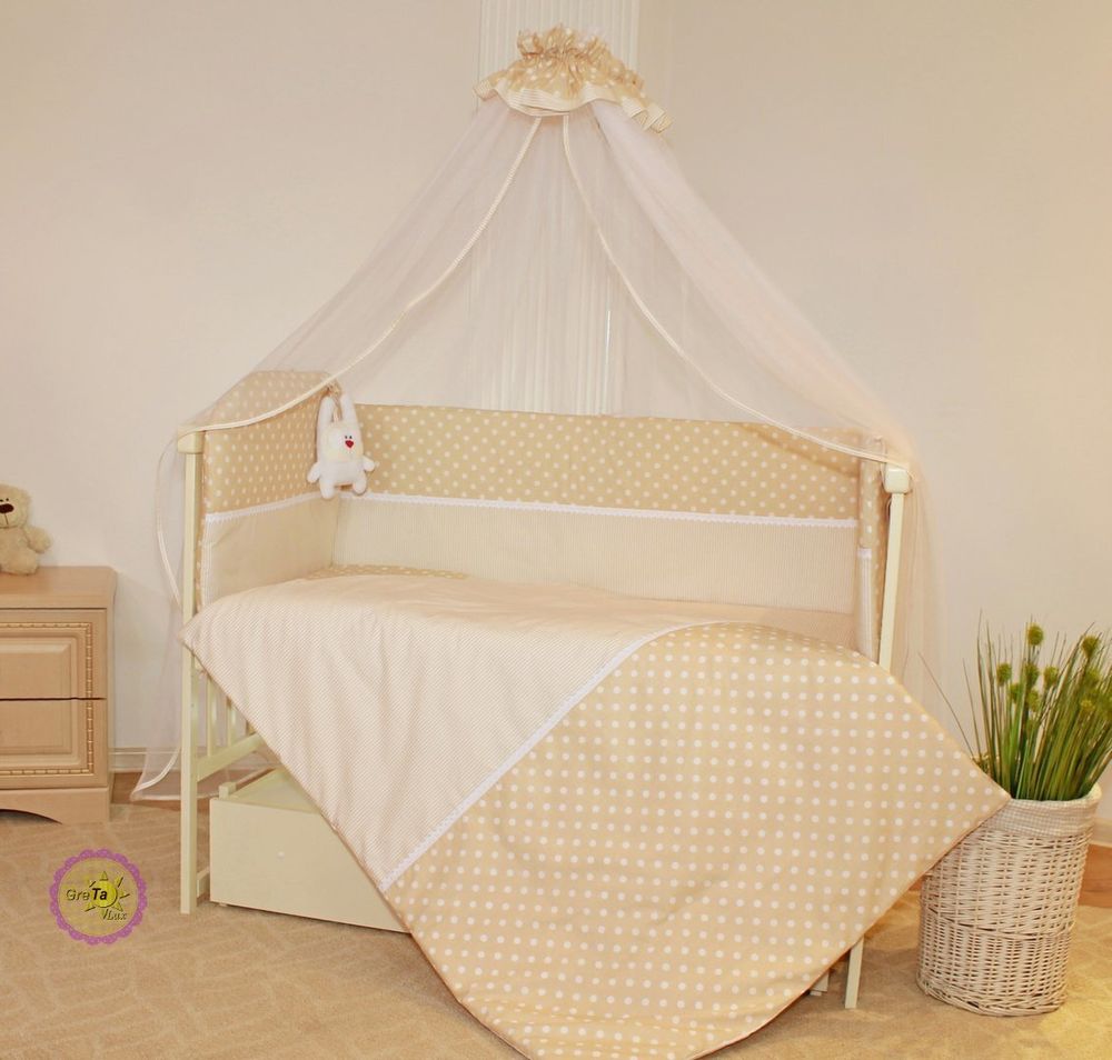 Постельный набор в кроватку для новорожденного Кролик от ТМ Greta lux 7 предметов, без балдахина