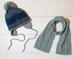 Зимова шапка + шарф ЗІРКА-3 для хлопчика з термосинтепоном