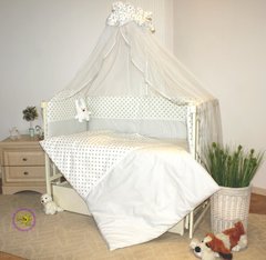 Постельный набор в кроватку для новорожденного Кролик от ТМ Greta lux 7 предметов, комбинированный, без балдахина