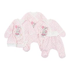 Комплект для новорожденных Слоник на облачке розовый, Розовый, 56, Интерлок, Костюм, комплект