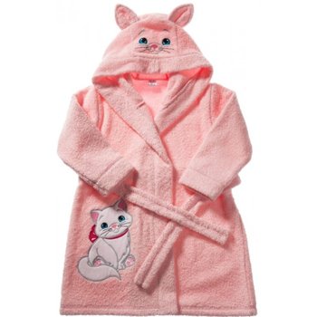 Махровий халат для малюків Котик рожевий, 80, Махра, Халат