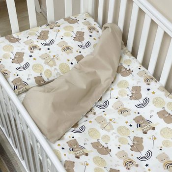 Змінний комплект постільної білизни у ліжечко для новонароджених Медвижата (підковдра, наволочка, простирадло)