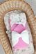 Всесезонный конверт на выписку - набор в коляску новорожденным Троянда: одеяло + бант + ортопедическая подушка + простинь на резинке