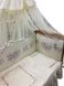 Постельный комплект Розочки в кроватку для новорожденной, с балдахином