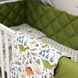Спальний комплект із бортиками для новонародженого Dino Olive, без балдахіна