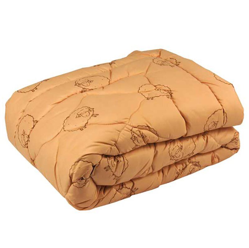 Зимнее плотное шерстяное одеяло Руно овечки 200х220, 200х220см (±5 см), Зимнее одеяло, Из овечьей шерсти, Микрофибра