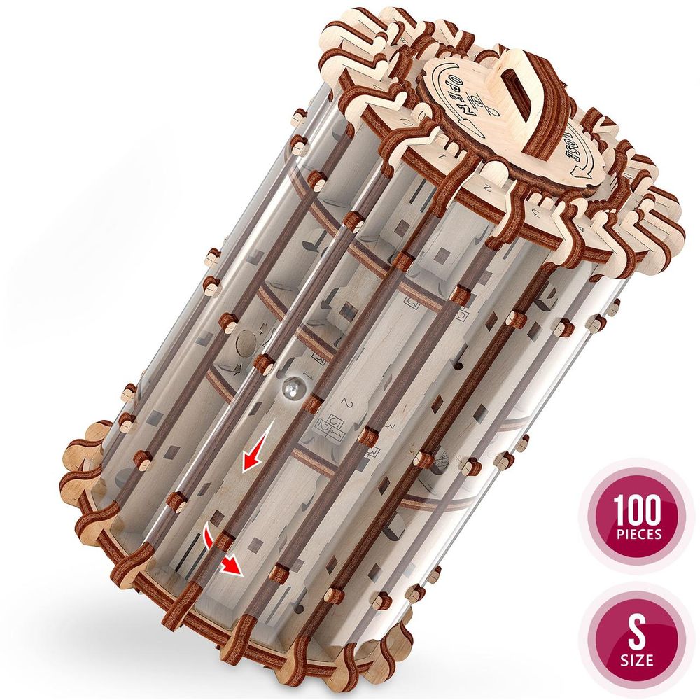 Фото, купити Лабіринт "Scroll & hole" механічна дерев'яна 3D-модель, ціна 630 грн