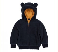 Флисовая детская куртка КТ214 синяя на малыша, Синий, 74, Флис, Куртка
