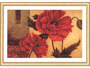 Набори для вишивання хрестом з малюнком на канві 73х50 Poppies 6D