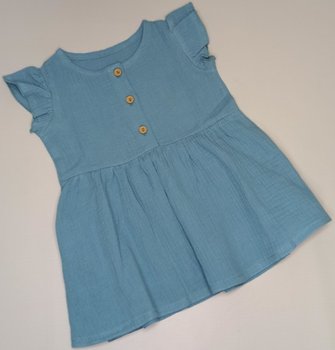 Муслиновое платье Лазурь для новорожденной девочки, 68-74, Муслин