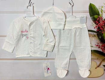 Комплект тройка для новорожденных Фламинго девочка, 62, Кулир, Костюм, комплект